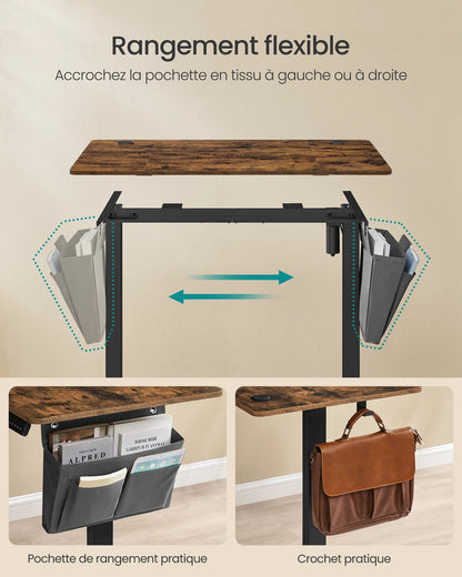Bureau électrique assis-debout réglable en 4 hauteurs mémorisables