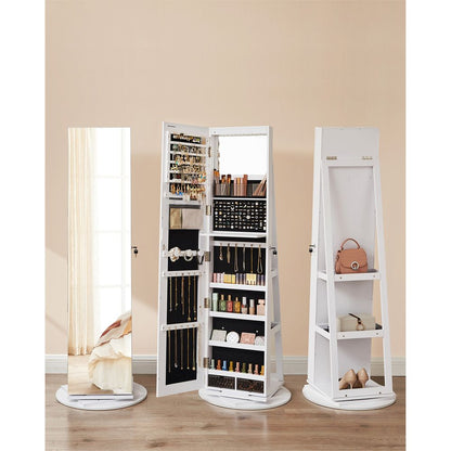 Armoire à bijoux avec 6 LED sur pieds