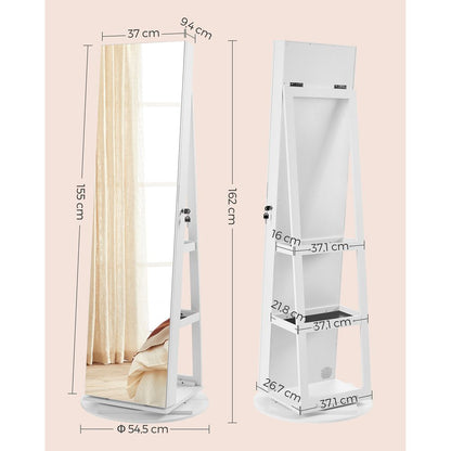 Armoire à bijoux avec 6 LED sur pieds