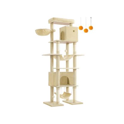Arbre à chat 201 cm taille XXL dispositif anti-basculement