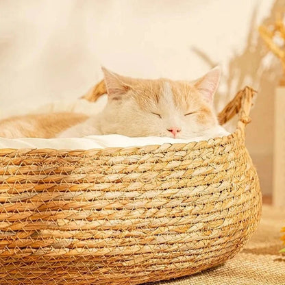 Panier en osier pour chat
